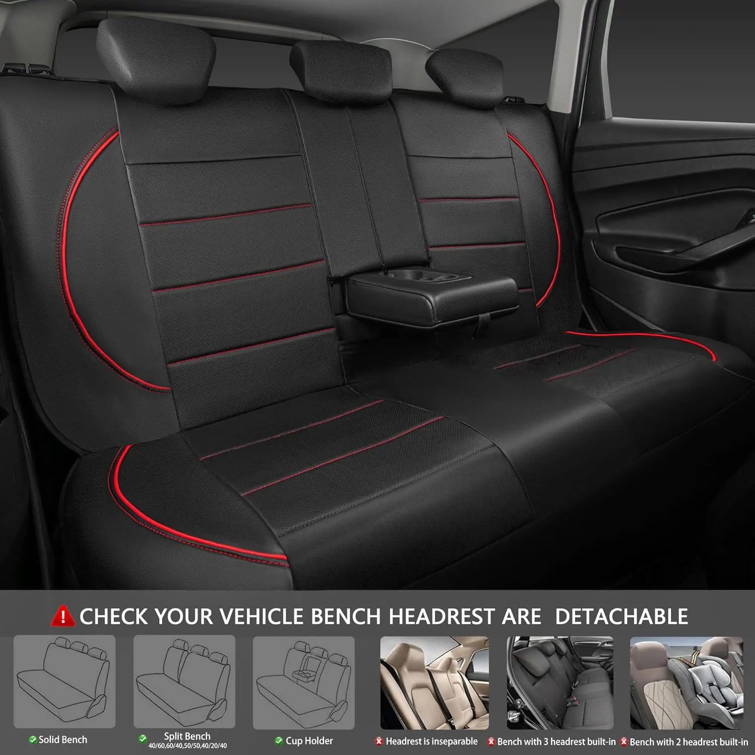 Universal Leather Car Seat Covers Simple Style Breathable  5 Seat Car Seat Cover
