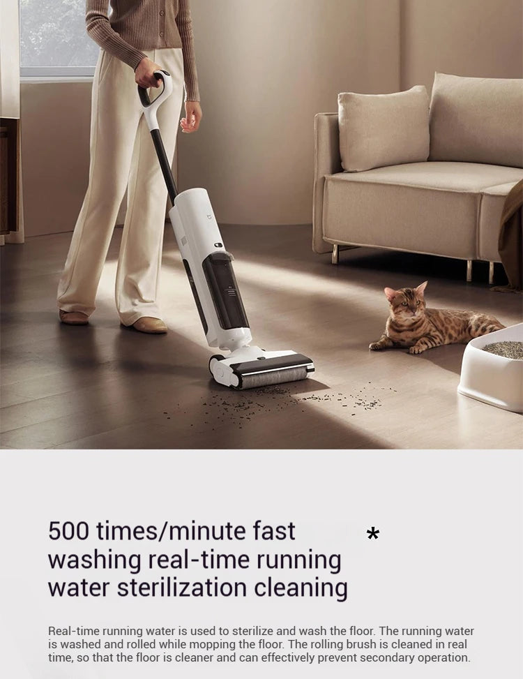 Xiaomi Mijia Cordless Wash Vacuum 2C, Electrolytic Water Sterilization, Anti-Tangle Brush for Pet Hair,Maternal-Infant Certified