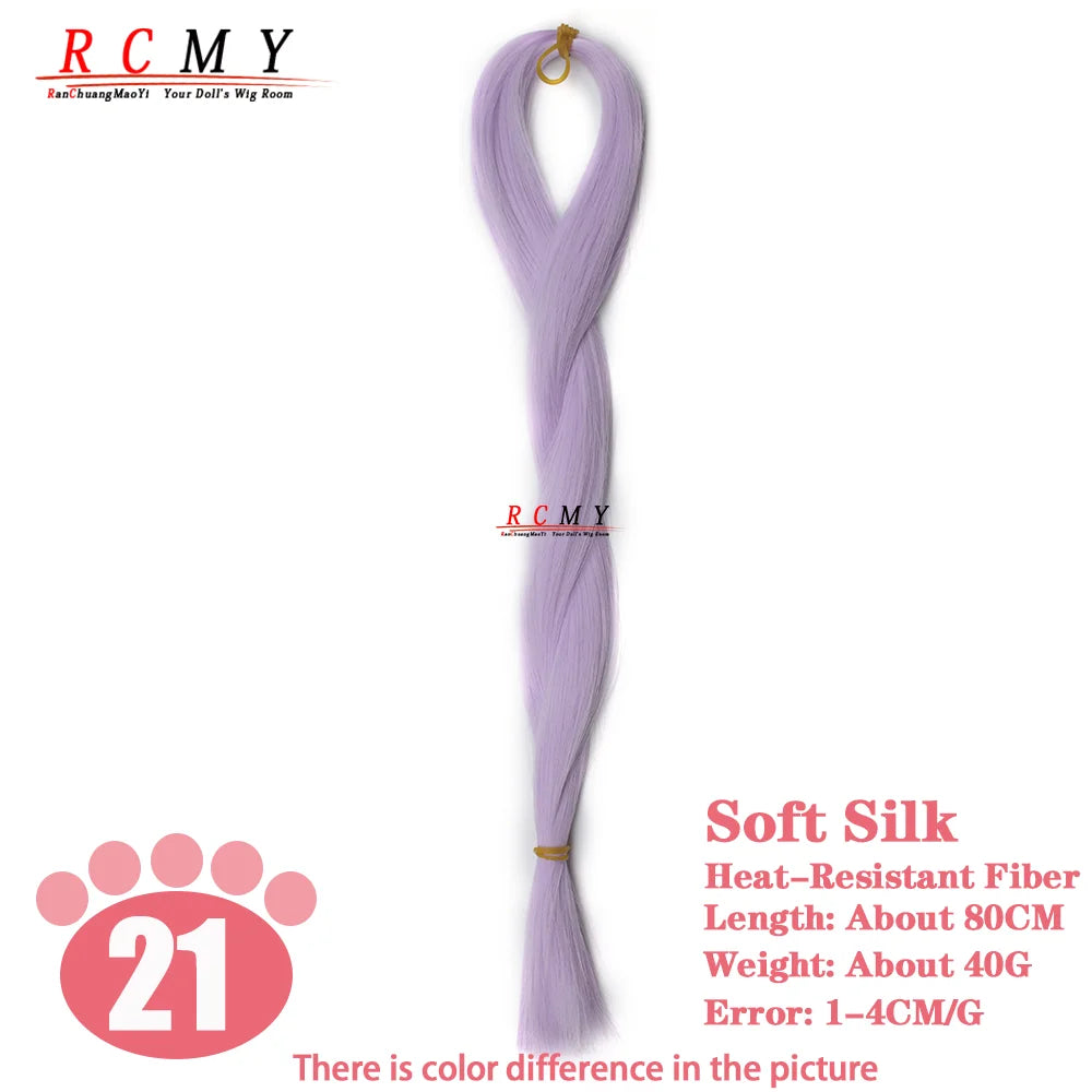 RCMY Soft Silk Doll Hair BJD/SD Blue Doll Wig Heat-resistant Synthetic Nylon Fiber 1/3 1/4 1/6 Doll Accessories