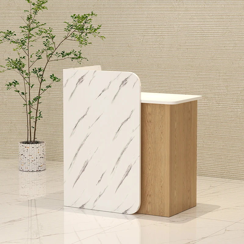Customized Glamour Desk Table Trendy Aesthetic European Storage Reception Desk Elegant Classic Rezeptionstheke Office Furniture