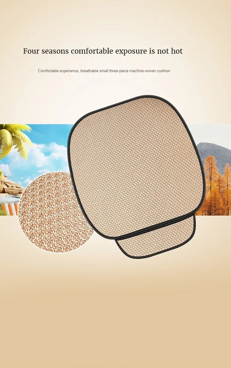 Breathable Ice Silk Car Seat Cushion Non-slip and Wear-resistant  Car Seat Cover, Square / Long / 3-Piece Set Available