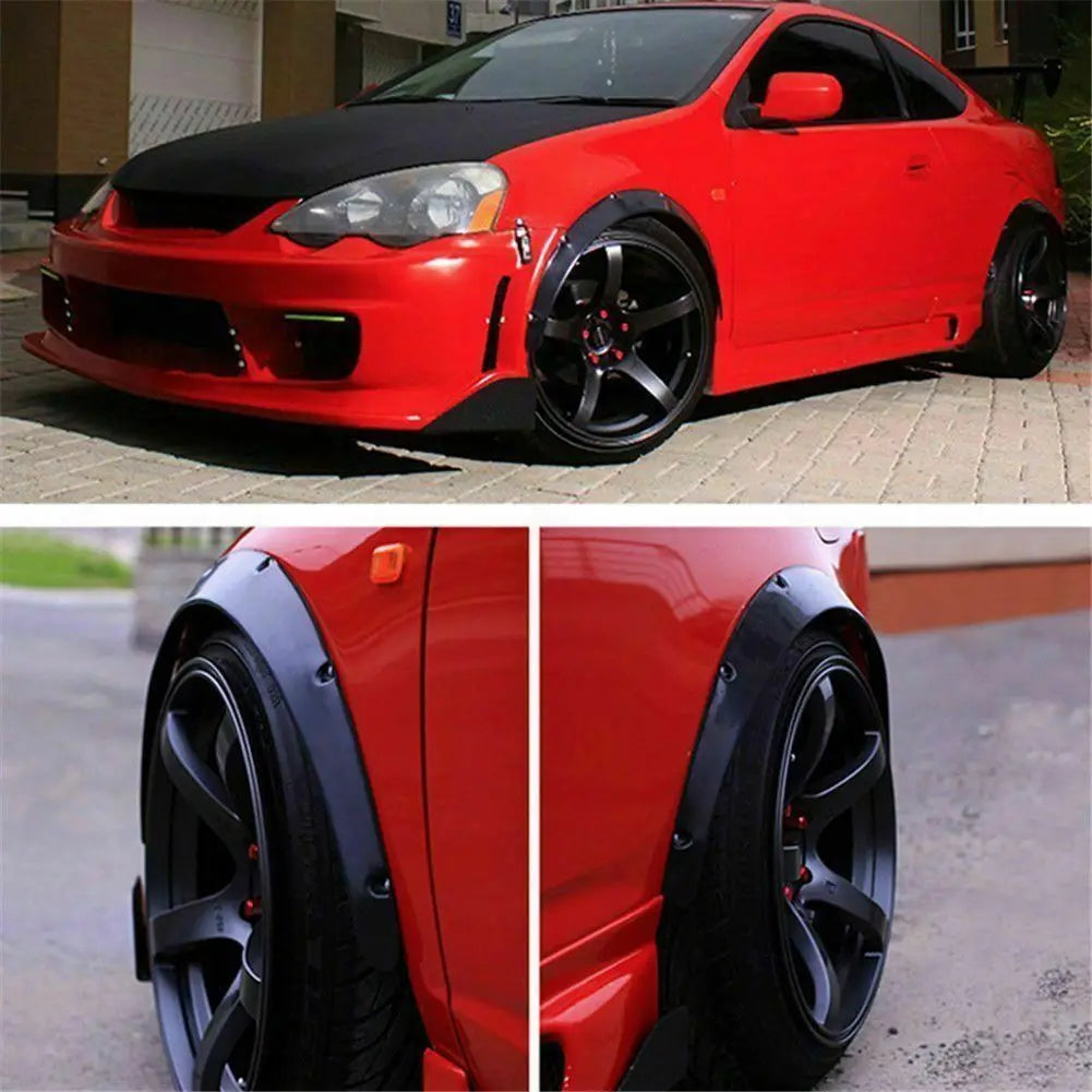 4Pcs 2 Size Universal Flexible Car Mudguards Mud Splash Guards Mud Flaps Fender Flares Extra Wide Body Wheel Arches