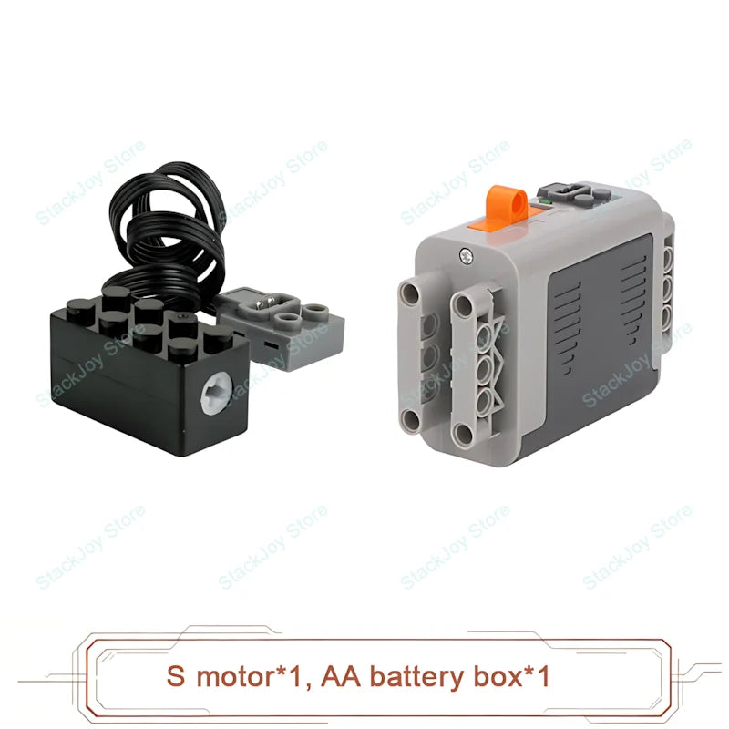 MOC Power Functions M/L/XL Motor Battery Box IR Remote Receiver for RC Car Robot Model Building Blocks Technical Modified Parts