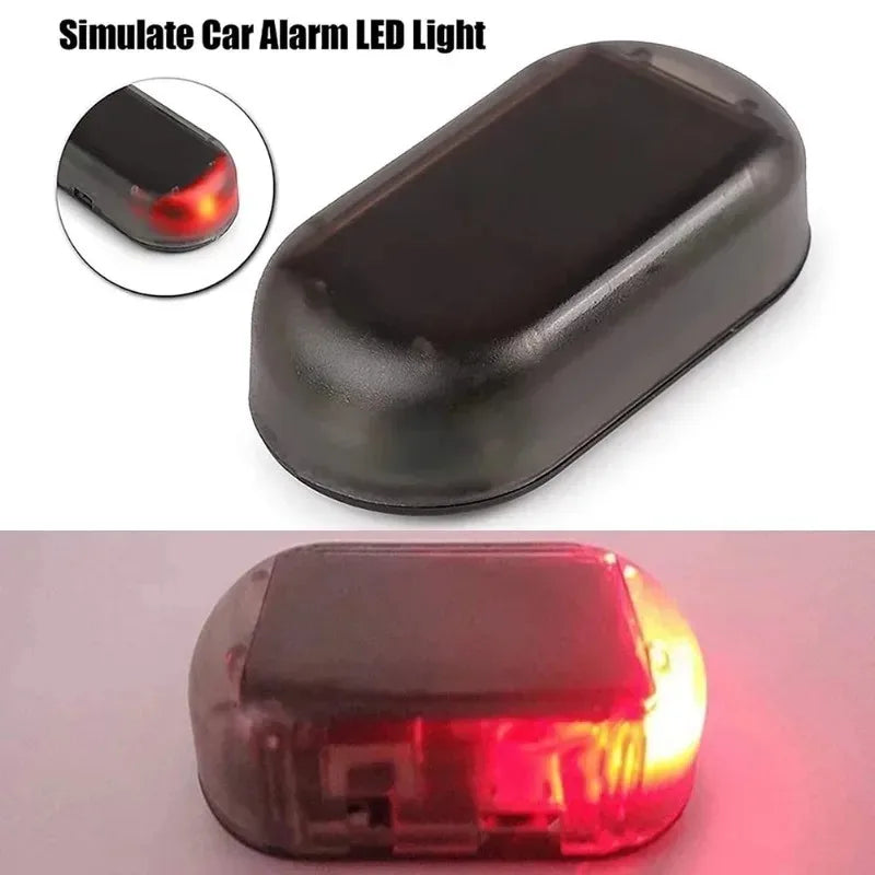 Solar Powered Car Fake Security Light Blue/Red Light Simulated Dummy Alarm LED Fake Security Light Wireless Strobe Signal Alarm