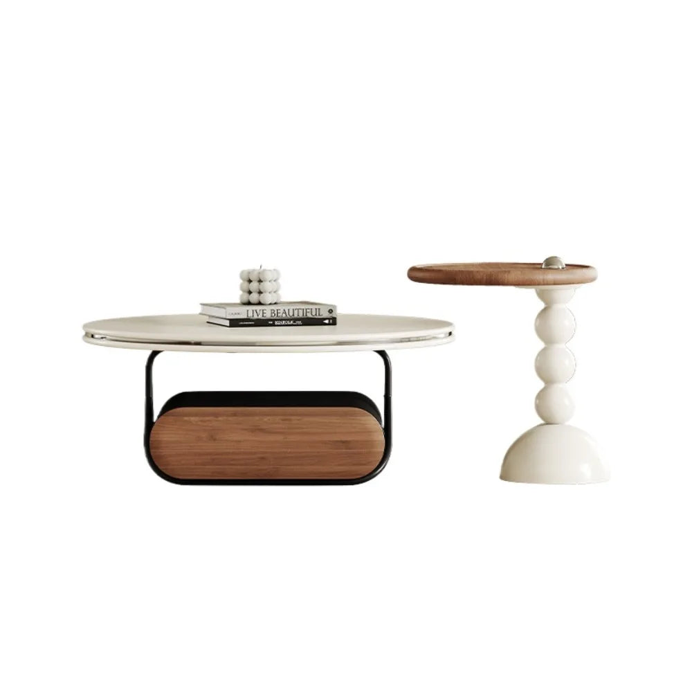 Round Luxury Coffee Table Corner Designer Cool Minimalist Tables Books Premium Mesas De Centro Para Sala Home Furniture