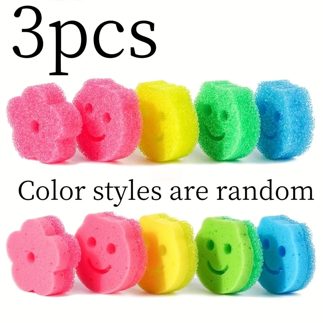 3-piece Kitchen Magic Sponge Brushes, Multi-functional Sponge, Suitable for Frying Pan Cleaning Sponges, Strong Stain-removing