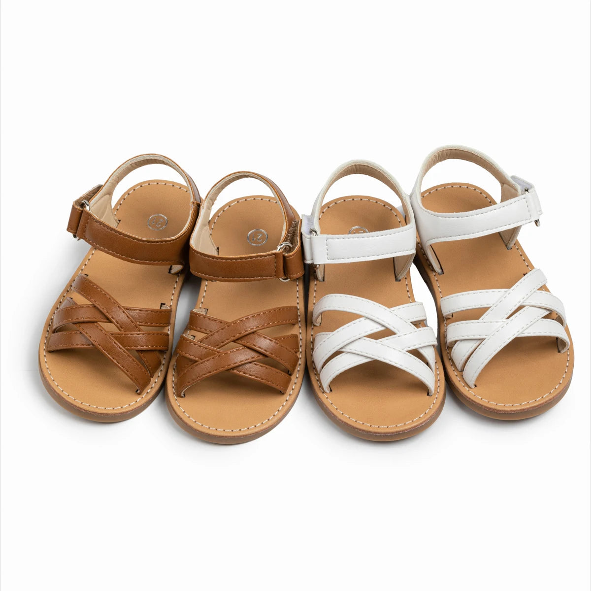 Girls Summer Sandals Kids Cross Strap Open Toe Shoes Toddler Non-slip Rubber Sole Casual Beach Princess Sandals