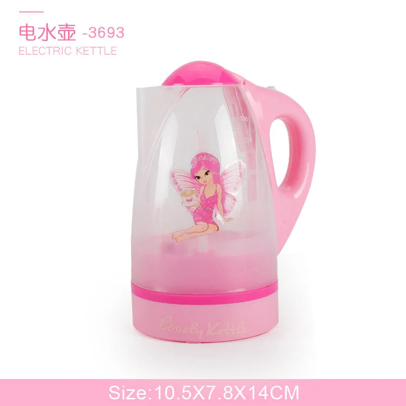 Kids Kitchen Play Simulation Home Appliances Toys Pretend Play Refrigerator Microwave Coffee Maker Kettle Hair Dryer for Childs