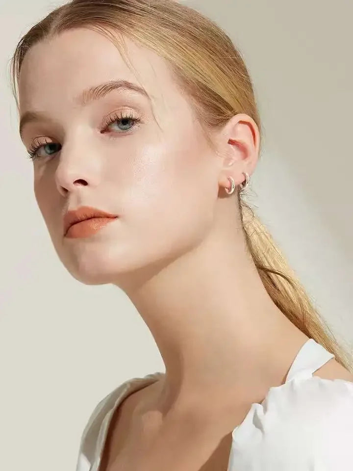 2-6Pc Fake Nose Ring retractable earrings Hoop Faux Lip Earrings Cartilage Septum Clip on Ear Lobe Helix Anti Conch Non Piercing