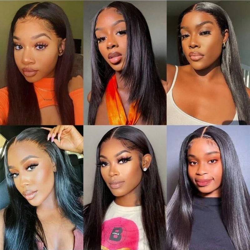 40 42 Inch Long Straight Human Hair Bundles Natural Brazilian Virgin Hair 1/3/4 Bundles Hair Extensions Double Weft Wet And Wavy