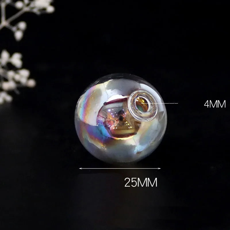10piece 6-40mm Hollow Glass Ball With One Hole Round Bubble Vial Glass Globe Orbs Jewelry Findings Glass Locket Accessories