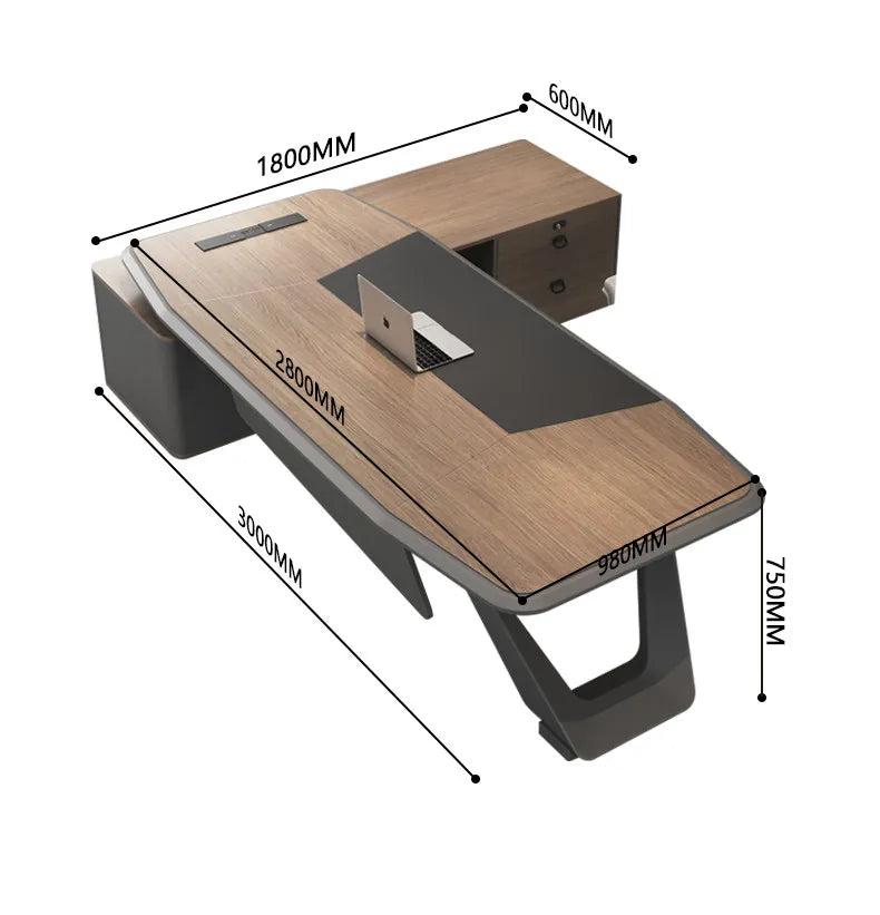 European Modern Office Desk Wooden Computer Gaming Decoration Drawer Office Desk Luxury Storage Meuble Bureau Home Furniture