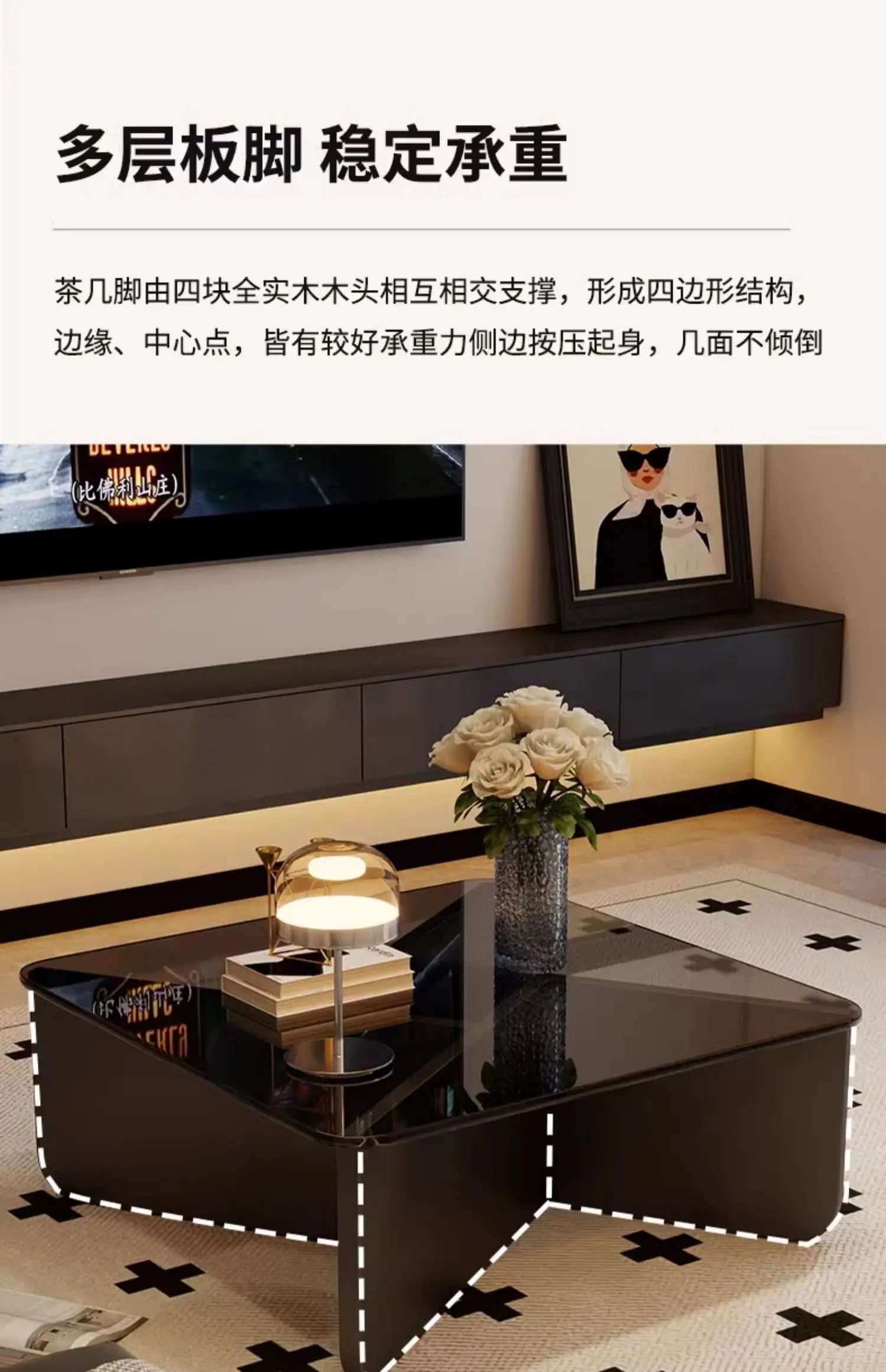 Aesthetic Coffee Table Elegant Design Glam Modern Side Table Space Premium Saving Vintage Sedentary Table Home Furniture