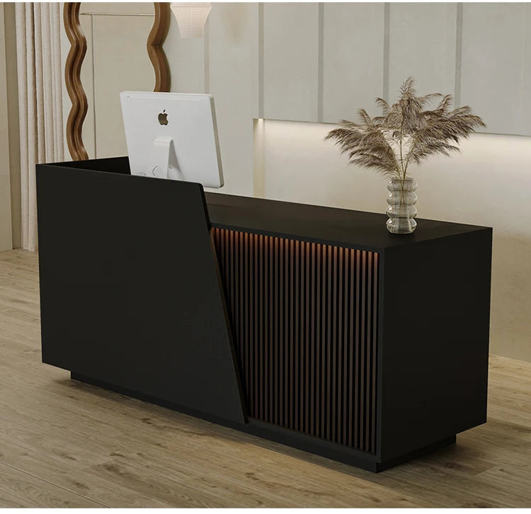 Customized Professional Reception Counter Simple Design Style Reception Desk Creative Storage Theke Empfang Office Furniture