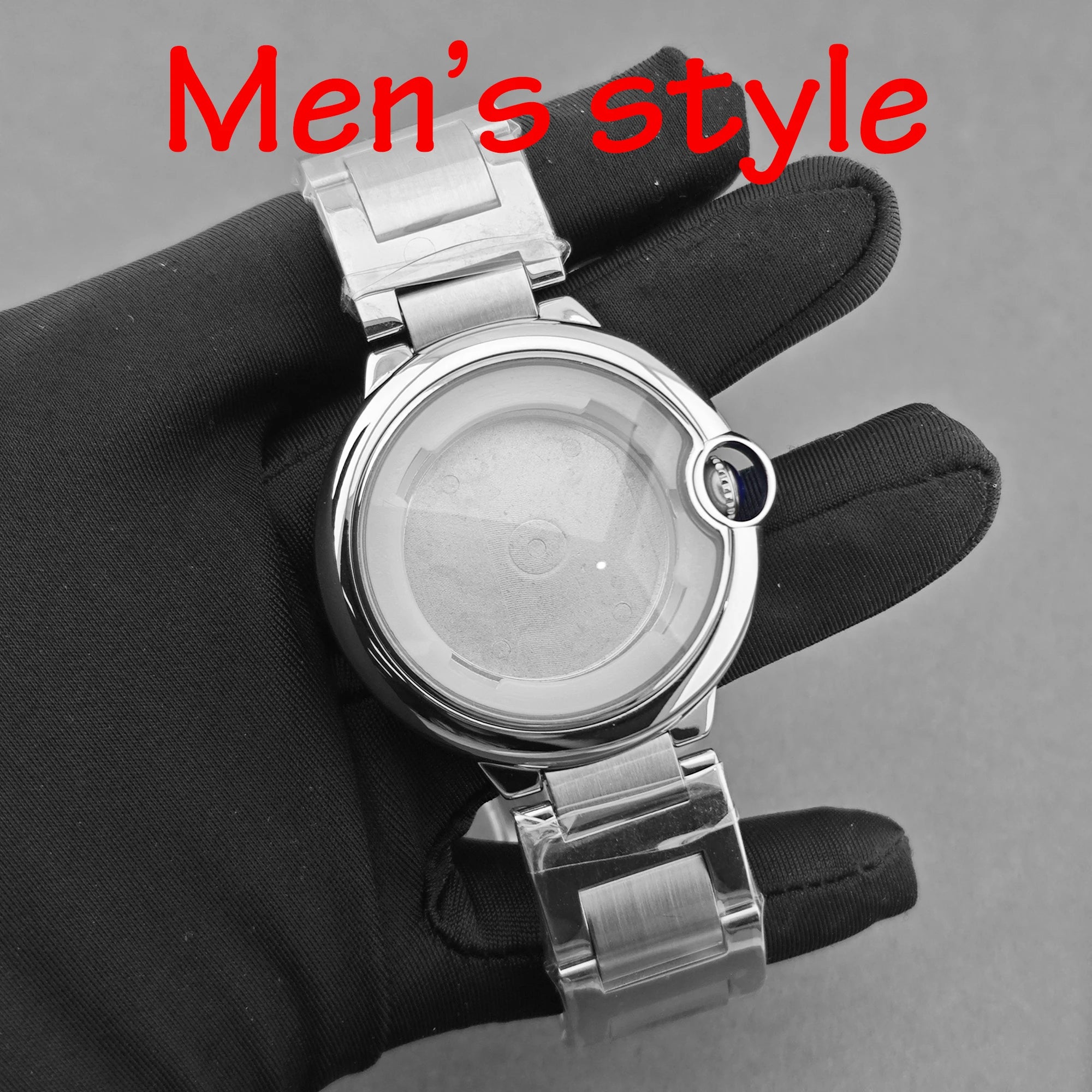 Watch case set Couple-style sizes 42mm/32.8mm stainless steel material suitable for Miyota 8215 / ST6 movements butterfly clasp