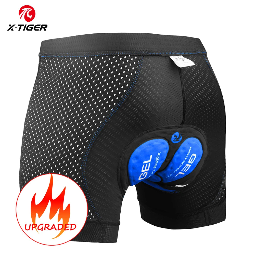 X-TIGER Men's Cycling Underwear with 5D Gel Cushioned MTB Boxer Cycling Shorts Road Cycling Underwear Cycling Equipment