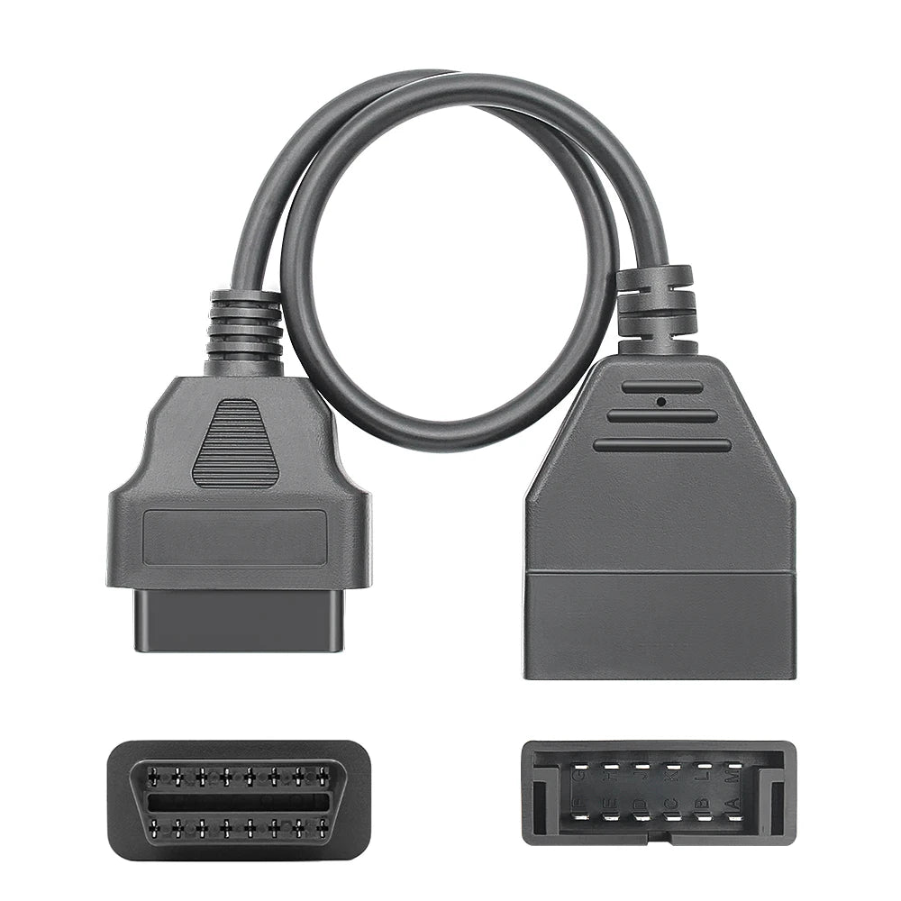 For GM 12Pin OBD2 To 16 Pin OBD 2 Extension Cable High Quality ELM327 Connector Adapter Car Diagnostic Scanner Auto Tool For G-M