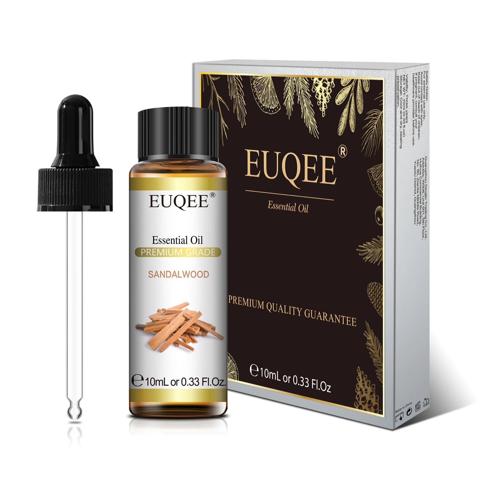 EUQEE 10ml Pure Natural Essential Oil Lavender Jasmine Eucalyptus Vanilla Sandalwood Sweet Orange Lemon Oregano Rose Fragrance