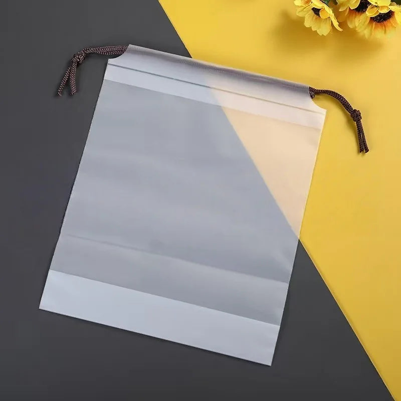 5/10PCS Portable Shoe Storage Drawstring Storage Bag for Sundries Travel Makeup Bag Waterproof Transparent Plastic Storage Bag