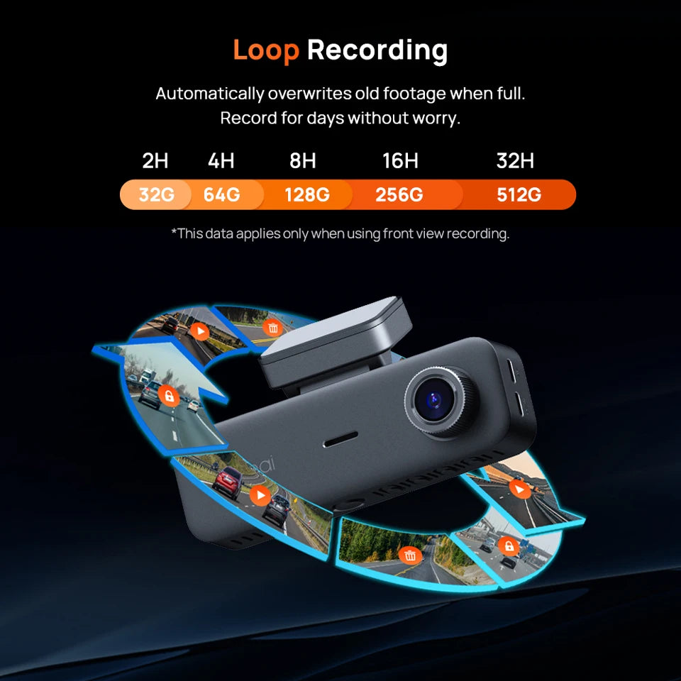 70mai 4K T800E 3-Channel Dash Cam Front Rear Interior 3-in-1 Voice Control 24H Parking Supercapacitor GPS 4K Car DVR 70mai T800E