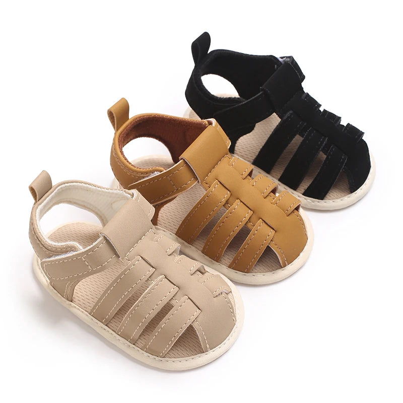 Casual Solid Color Breathable Sandals For Baby Boys Lightweight Comfortable Anti Slip Sandals For Indoor Outdoor Spring