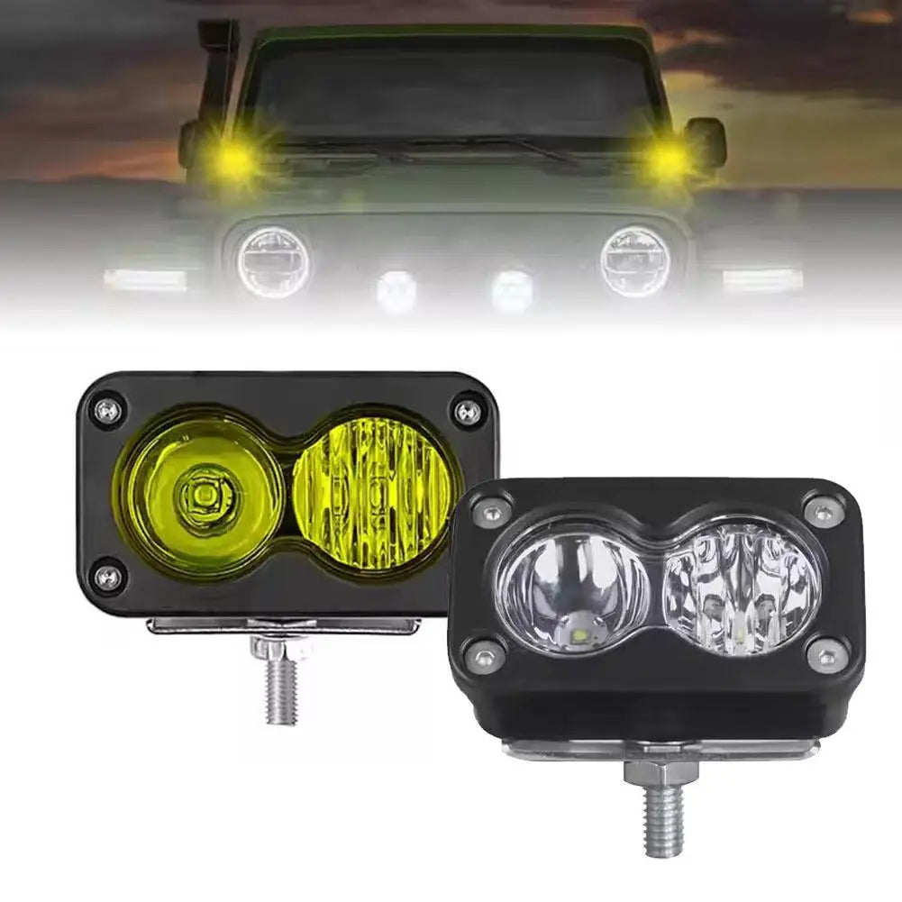 3 Inch Car Spotlight White Yellow LED Pod Driving Work Light for Motorcycle Pickup Truck Offroad Roof Luggage Rack Lamp 20W