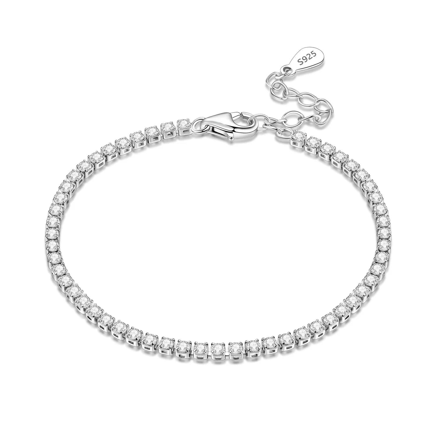 Original 925 Sterling Silver Zirconia Tennis Chain Bracelet for Women Adjustable Gold Color Hot Sale Ideal Birthday Party Gifts
