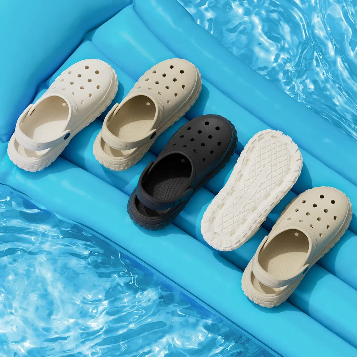 2026 Women and Men's Hole Shoes Summer Non-Slip Outdoor Sandals Closed Toe Shit Feeling Beach Slippers Thick Bottom Soft Bottom