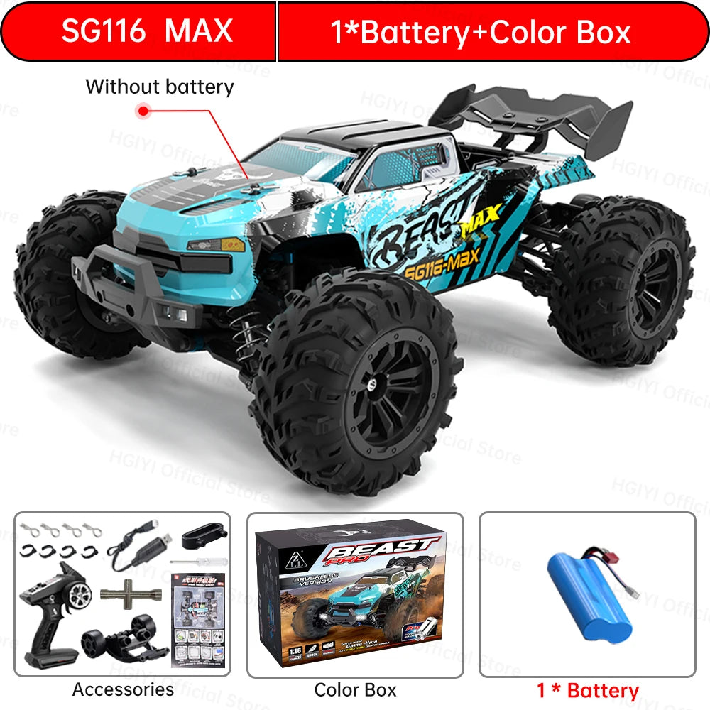 ZLL SG116 MAX 1:16 High Speed Drift Racing 80KM/H Brushless Motor 4WD SG116 Pro 40KM/H RC Car Off Road Car Toys For Kid Gift