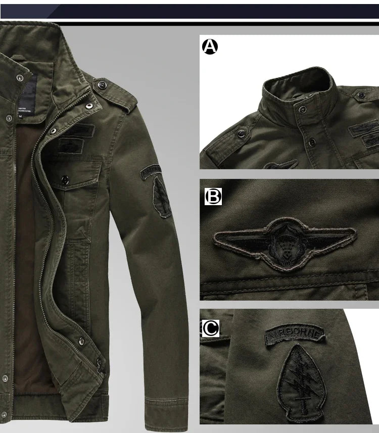 New 2025 Casual Army Military Jacket Men Plus Size M-6XL Jaqueta masculina  Spring & Autumn Cargo Mens Jackets Coat