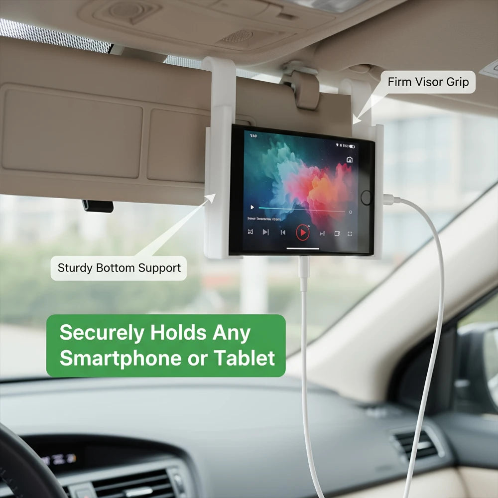 Universal Sun Visor Tablet Mount Car Phone Holder Plastic Clip Stand For Foldable Screen iPad GPS Navigation Bracket Parts Set