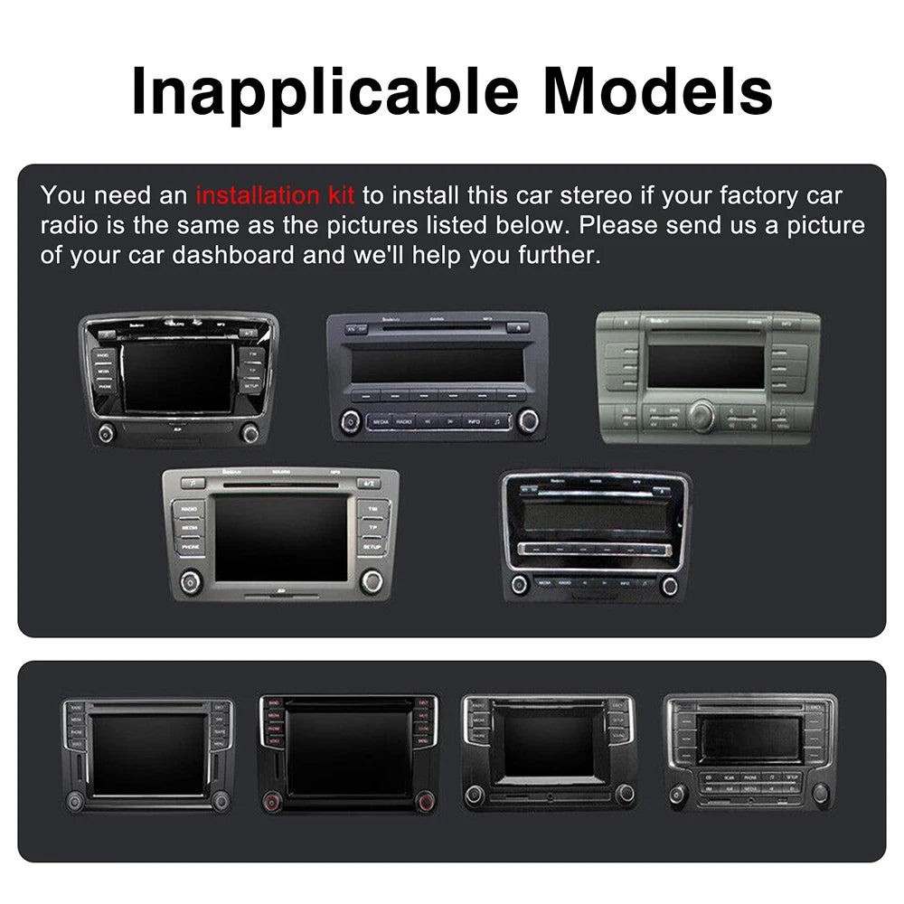 7 Inch Car Stereo For VW Touchcreen BT AM/FM Radio Receiver with Android Auto Carplay USB Charge Support Hands-Free Calling