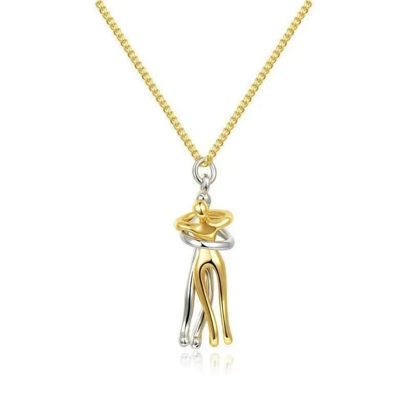 2025 Two-Tones Hug Necklace Detachable Mother And Child Pendant DIY Love Jewelry for Family Special Occasions