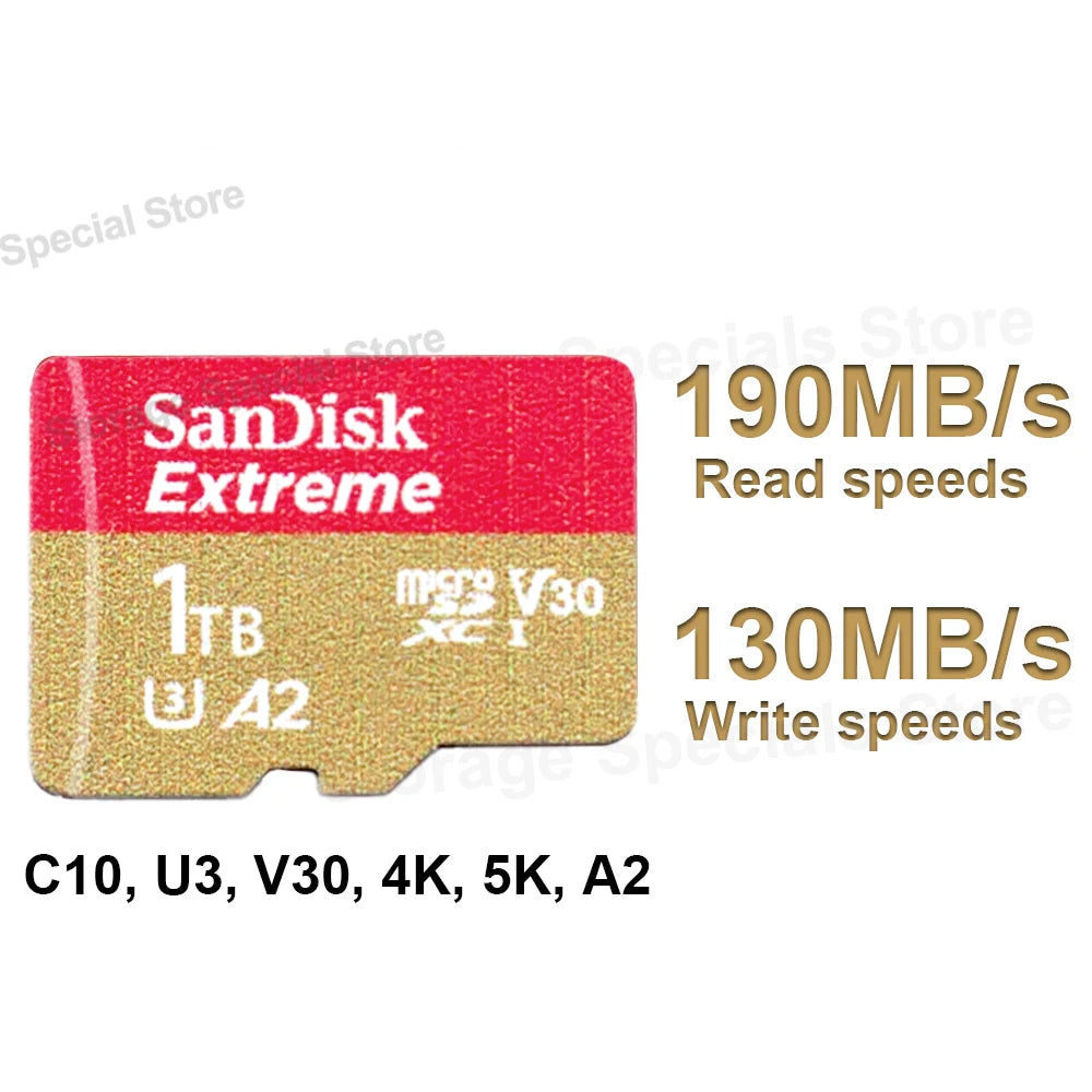 Sandisk Extreme micro Memory Card A2 U3 UHS-I Flash Cards USB3.0 4K micro SD Card for Camera GoPro DJI Nintendo Trans Flash Card