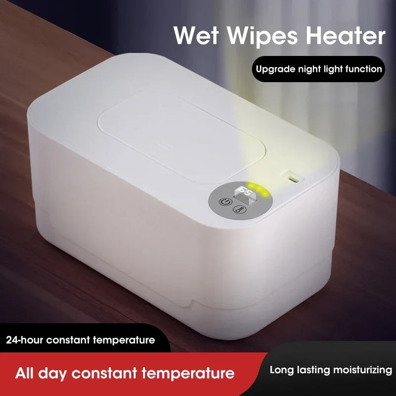 Baby Wet Wipe Heater Warmer with LED Display Wet Towel Dispenser Portable USB Baby Wipe Warmer Napkin Heating Box Home/Car