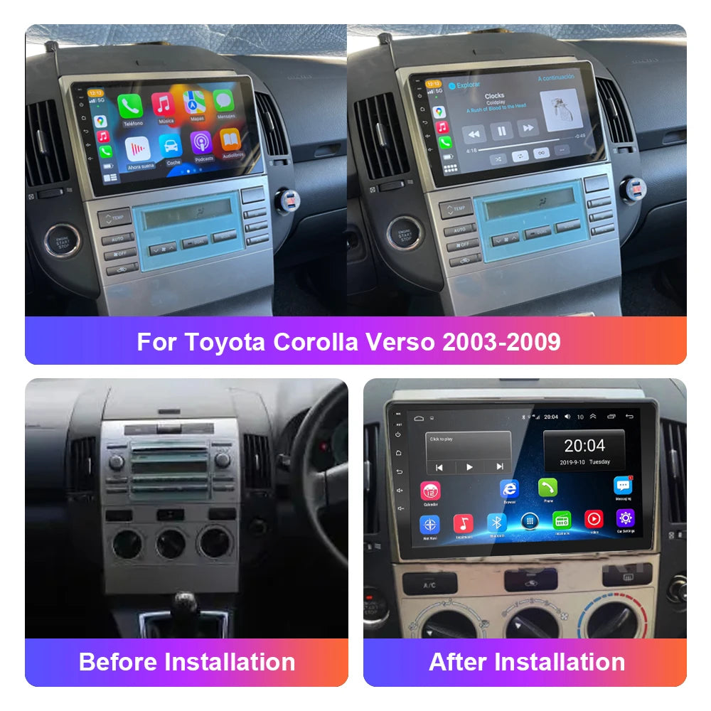 Car Radio Multimedia Player For Toyota Corolla Verso 2004-2009 2 Din 4G Carplay Wifi Navigation GPS Android Autoradio Head Unit
