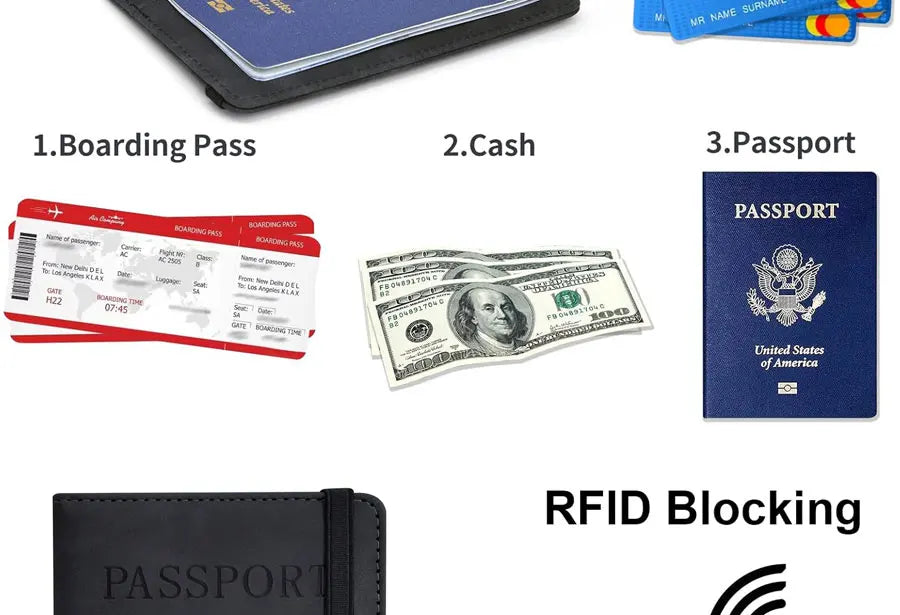 Passport Holder Wallet Cover Travel Essentials RFID Blocking Leather Card Case International Travel Accessories for Women/Men