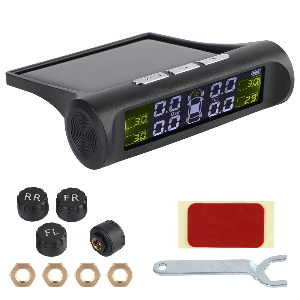 Car Tire Pressure Monitoring System Car Tyre Pressure Monitor Tyre Pressure Alarm 4 External Sensors