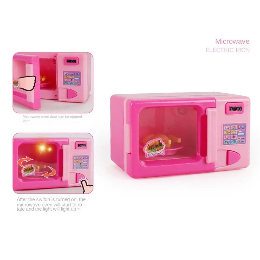 Kids Kitchen Play Simulation Home Appliances Toys Pretend Play Refrigerator Microwave Coffee Maker Kettle Hair Dryer for Childs