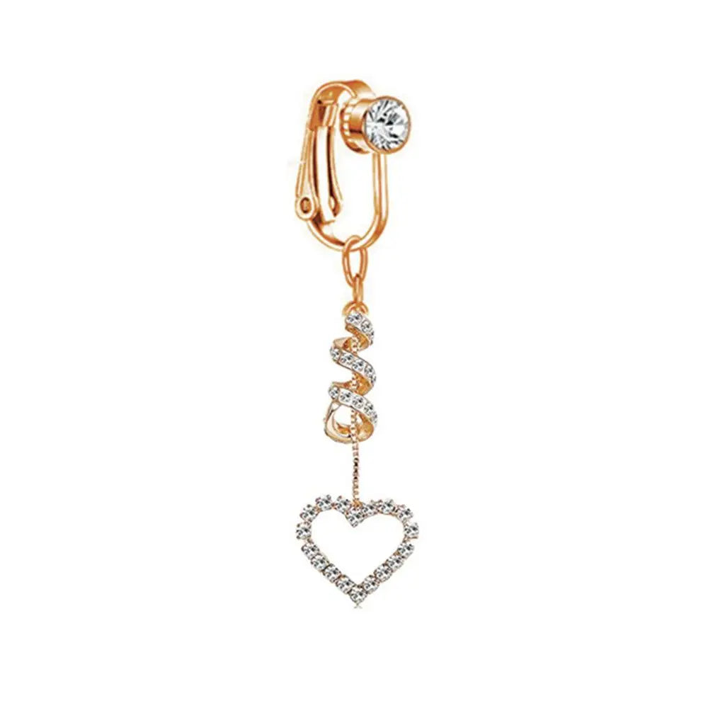 Faux Fake Belly Butterfly Fake Belly Piercing Heart Clip On Umbilical Navel Fake Pircing Moon Star Leaves Cartilage Earring Clip