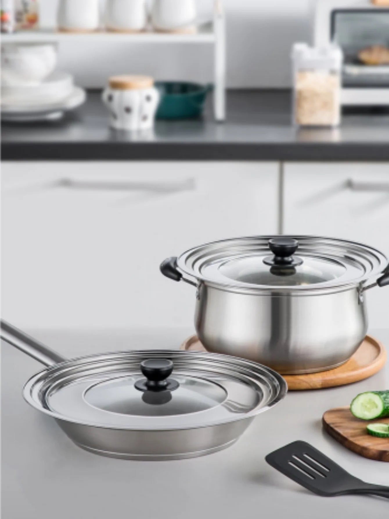 Stainless Steel Universal Lid For Pot And Pan Skillet Lid Pot Cover Fit 8.66-11.Inch Cookware Frying Pan Cover Pan Lid With Knob