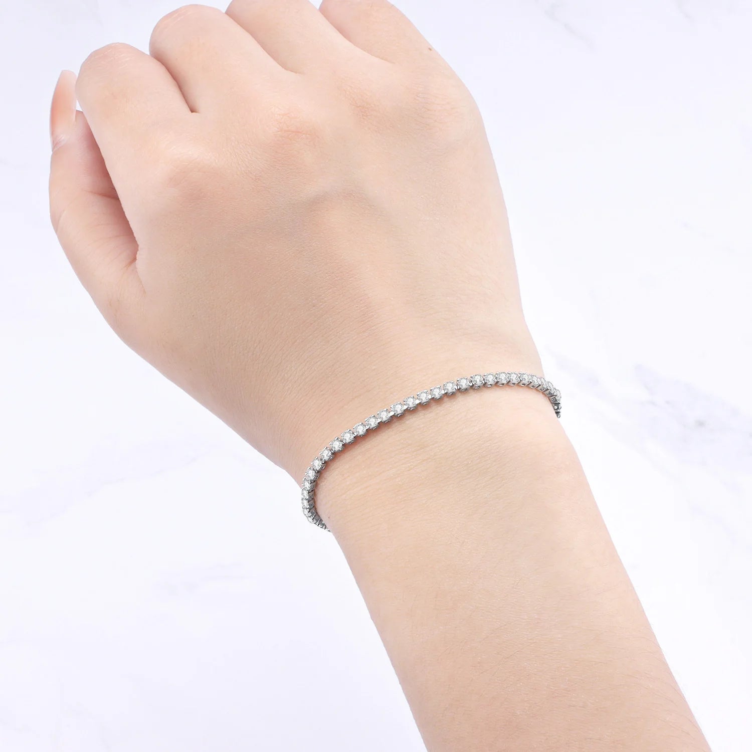 Original 925 Sterling Silver Zirconia Tennis Chain Bracelet for Women Adjustable Gold Color Hot Sale Ideal Birthday Party Gifts
