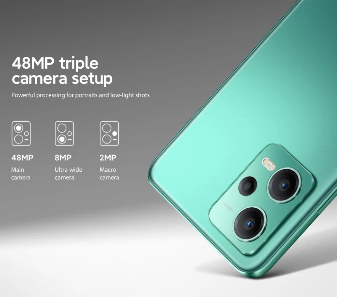 Xiaomi Redmi Note 12 5G Version Phone hyperOS 1.0 Black 256G 6.67" Smartphone 50MP Triple Camera Celular used phones