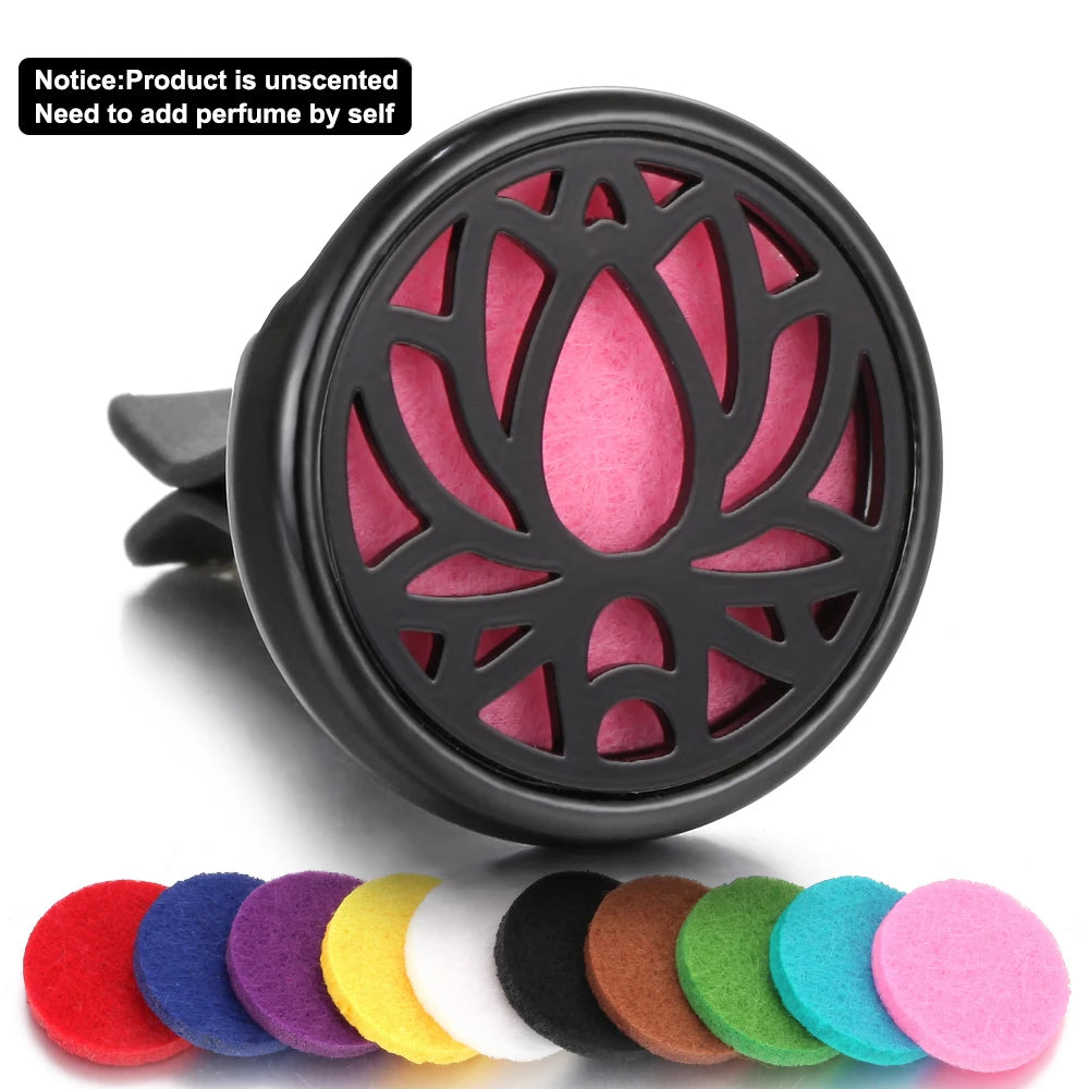 Black Perfume Diffuser Clip Auto Vent Car Air Freshener Alloy Stainless Steel Aroma Aromatherapy Essential Oil Diffuser Locket