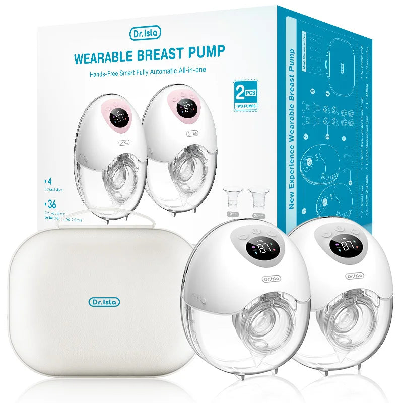 MAMIJOY 2Pcs Wearable Breast Pump Super Silent Hands Free Electric Breast Pump Comfort Milk Collector for Breastfeeding BPA free