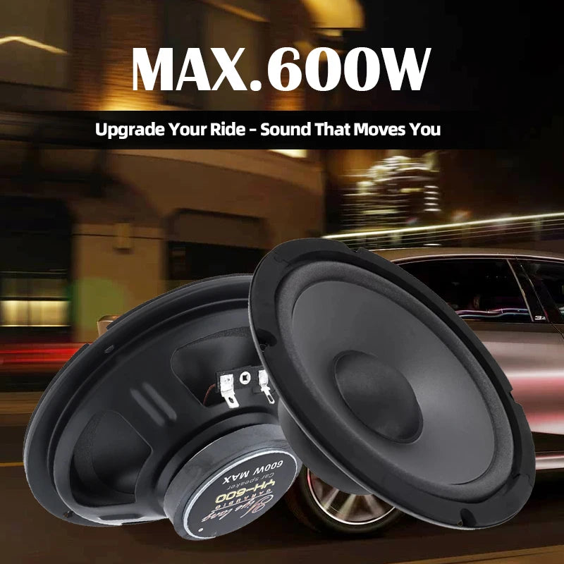 1PC 6.5 inch 600W Car Audio Accessory Coaxial Speaker Audio Tiltable Speaker Full Frequency Universal HiFi Car Stereo Subwoofer