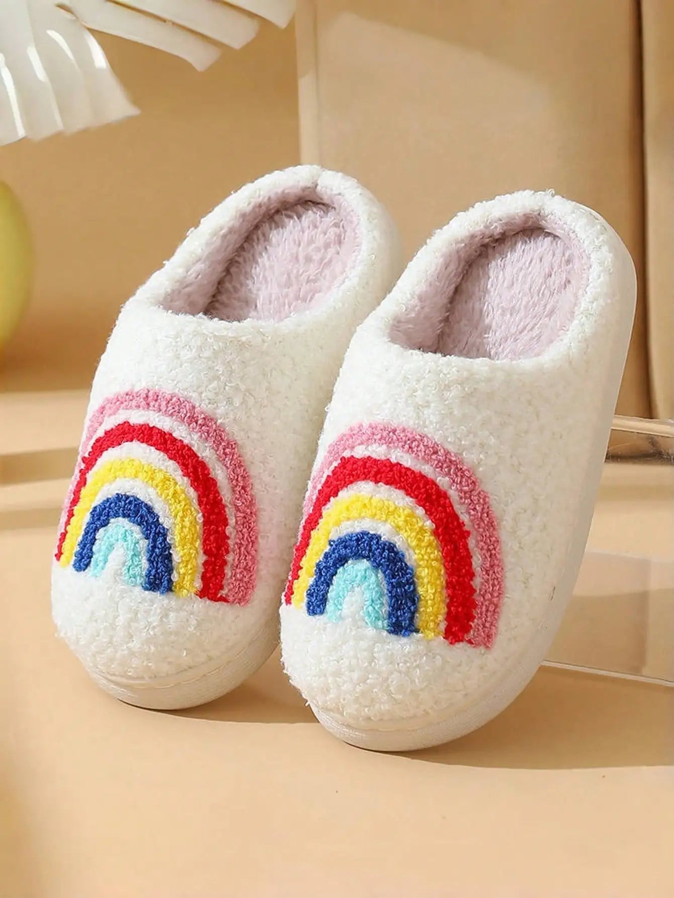 Kids Cotton-padded Shoes Autumn and Winter, Wool Lining, Thickened Cotton Slippers, Indoor Soft Sole, Colorful, Warm Comfortable