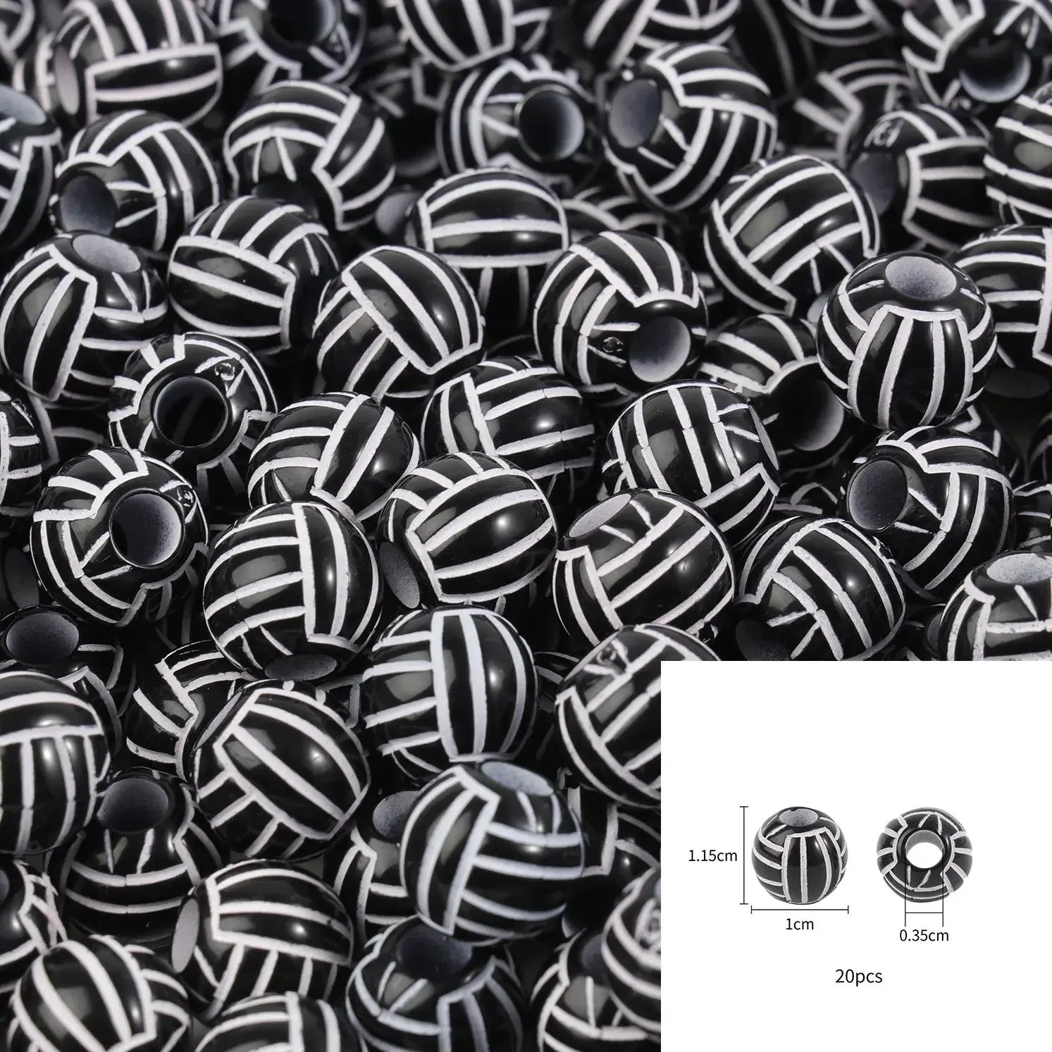 20/50Pcs Sport Basketball Baseball Tennis Beads Spacer Acrylic Beads For Making Bracelet Necklace DIY Craft Jewelry Supplies
