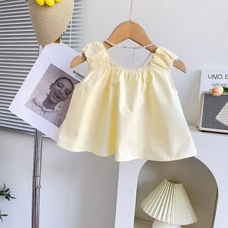 Girls' 3D Floral Outfit Set - Sleeveless Top + Shorts 2PC Summer Clothes, Dimensional Flower Bud Design for Toddlers