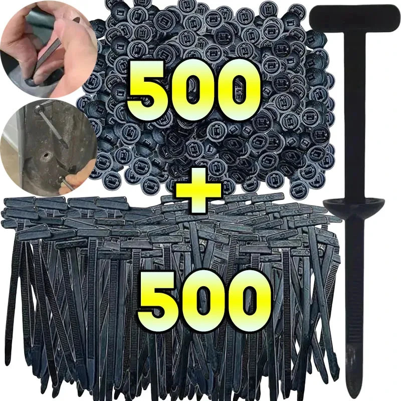 Universal Nylon Cable Tie Buckle Auto Fastener Screw Replacement Clip Car Fender Trunk Engine Guard Panel Wire Management Secure